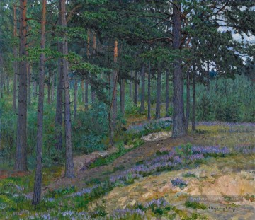  bois peintre - BLUEBELLS Nikolay Bogdanov Belsky bois paysage d’arbres